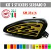 Kit 2 adesivi moto serbatoio fiamme devil flame chopper harley custom c.1677