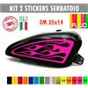 Kit 2 adesivi moto serbatoio fiamme devil flame chopper harley custom c.1677