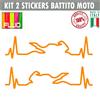 Kit 2 Adesivi Casco Moto Cuore che batte cardiopalma cardiogramma decal cod.1659