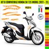 Grafica adesivi decal compatibili con HONDA SH125 SH 125 -KIT B vari colori 2085