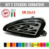 Kit 2 adesivi moto serbatoio fiamme devil flame chopper harley custom c.1677