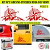 Kit 2 Adesivi Rosa dei Venti Adventure Offroad Auto Camper misura colore c.1654