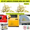 Kit 2 Adesivi Rosa dei Venti Adventure Offroad Auto Camper misura colore c.1654