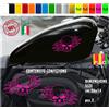 Kit 2 adesivi moto serbatoio teschio fiamme bobber chopper harley valigia c.2156