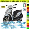 Kit Grafica adesivi decal compat con PIAGGIO MEDLEY 125 ABS carene -kit D-2152