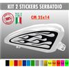 Kit 2 adesivi moto serbatoio fiamme devil flame chopper harley custom c.1677