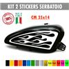 Kit 2 adesivi moto serbatoio fiamme devil flame chopper harley custom c.1677