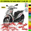 Kit Grafica adesivi decal compat con PIAGGIO MEDLEY 125 ABS carene -kit D-2152