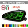Kit 2 adesivi moto serbatoio fiamme devil flame chopper harley custom c.1677