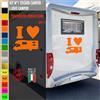 Adesivi camper I LOVE CAMPER AMOPRE PASSIONE caravan roulotte accessori cod.1823