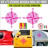 Kit 2 Adesivi Bussola Rosa dei Venti 4x4 decal Auto Camper misura colore c.1655