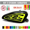 Kit 2 adesivi moto serbatoio fiamme devil flame chopper harley custom c.1677