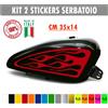 Kit 2 adesivi moto serbatoio fiamme devil flame chopper harley custom c.1677