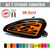 Kit 2 adesivi moto serbatoio fiamme devil flame chopper harley custom c.1677