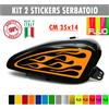 Kit 2 adesivi moto serbatoio fiamme devil flame chopper harley custom c.1677