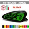 Kit 2 adesivi moto serbatoio fiamme teschio skull flame chopper harley c.1678