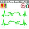 Kit 2 Adesivi Casco Moto Cuore che batte cardiopalma cardiogramma decal cod.1659
