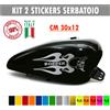 Kit 2 adesivi moto serbatoio fiamme teschio skull bobber chopper harley cod.1680