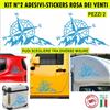 Kit 2 Adesivi Rosa dei Venti Adventure Offroad Auto Camper misura colore c.1654