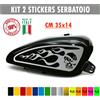 Kit 2 adesivi moto serbatoio fiamme teschio skull flame chopper harley c.1678