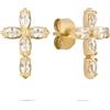 Tamaris Orecchini - Orecchini in acciaio inox con motivo a croce - Oro IP - 1,4 cm - Impermeabile e delicato sulla pelle