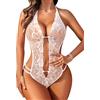 Avidlove Babydoll Body Sexy con Cavallo a Scatto per le Donne Cattivo un Pezzo di Pizzo Babydoll Lingerie Rosso X-Small