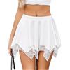 Avidlove Gonna Signore Mini Gonna Estate Gonne per Ragazze Rave Outfit Corto Sexy Elegante Bianco XL