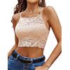 Avidlove Intimo in Cotone Canottiera in Pizzo da Donna Canotta Top Sexy Nero XL