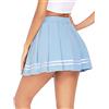 Avidlove Donna Mini Gonna Corta Plaid Gonna Plissettata Vita Alta Gonna A-Line Gonna Basic Outfit Scuola Ragazze Sport Gonna Party Costume Blu XXL