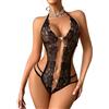 Avidlove Babydoll Body Sexy con Cavallo a Scatto per le Donne Cattivo un Pezzo di Pizzo Babydoll Lingerie Vino rosso XXX-Large