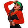 Avidlove Felpa Corta A Rete A Maniche Lunghe da Donna con Cappuccio Nera Bianco XXL
