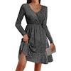 Zeagoo Abito da Donna con Paillettes e Maniche Lunghe Elegante Miniabito da Cocktail con Scollo a V per Serate Chic