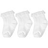 Aolso 3 paia Calzini Antiscivolo in Cotone,Calzini da Bambina con Volant,Calze Antiscivolo Bambino per 0-1 Anni Neonati, Bambini, Bambine,Multicolore-S