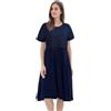 Aolso Vestiti Premaman Eleganti,Abiti Premaman Donna Estivi,Abito da Allattamento Femminile a Maniche Corte per L'Allattamento al Seno-Blu Navy-XL