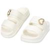 JOMIX Ciabatte Donna Platform con Fibbia a Cuore Estive EVA Sandali Comodi e Antiscivolo per Casa Doccia Piscina Mare Spiaggia (WES260216, Beige, 36/37 EU)