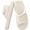 Misolin Pantofole Donna Ciabatte in Velluto a Coste per Casa Comode e Regolabili with Memory Foam Eleganti Morbide Antiscivolo Slippers, Beige 37/38 EU