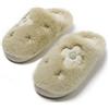 JOMIX Pantofole Donna Invernali con Motivo Floreale Ciabatte Pelose e Accoglienti Calda Antiscivolo per Uso Interno Invernale WPW255172 (Verde,36/37)