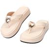 JOMIX Infradito Donna con Cuore Strass Ciabatte Platform con Zeppa Sandali Estivi Comodi per Spiaggia, Casa e Tempo Libero WWC260339 (Nero, 41)