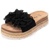 JOMIX Sandali Estivi Donna con Zeppa Ciabatte Eleganti da Mare Spiaggia Pantofole con Tacco Comode Moda Estate Beige 36