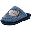 JOMIX Pantofole Invernali Ragazzi Ciabatte Bambini pelose Calde da Casa Scarpette Bimbi Slip On Imbottite Pelliccia Sintetica Ricamato Orsetto Comode da Camera MB8621 (Blu Navy, 33)