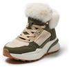JOMIX Scarponcini Donna Invernali Zeppa con Pelliccia Morbida Stivaletti Sportivi con Pelo Scamosciato Stivali Caldi da Inverno Antiscivolo Leggera Scarpe Camminata per Città WFB255289 Verde 40