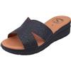 JOMIX Ciabatte Donna Estive Moda Zeppa Comoda Mare Casa Sandali Sabot Fascia Incrociata Effetto Lucido Leggere Eleganti Tempo Libero ITD2206, Nero, 41 EU