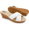 JOMIX Ciabatte Estive Zeppa Donna Comode Memory Made in Italy Sandali Eleganti con Fasce Incrociate Metallizzate Plantare Morbido Anatomico Suola Antiscivolo Leggera per Casa Città AITD2626 Bianco 39