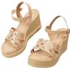 JOMIX Sandali Donna Zeppa Estivi Platform Eleganti con Fibbia Regolabile e Borchie in Metallo Tacco Alto Comodi Scarpe Casual per Spiaggia e Vacanze (WWS260347, Nero, 38 EU)