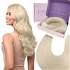 Fshine Extension Capelli Veri Tessitura 100 g 35 cm Extension Tessitura Capelli Veri Lisci Matassa Biondo Bianco Extensions Remy Umani Cucitura Estensione Brasiliani Compleanno 1000