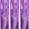 AILEXI 3 Pack Metallico Tinsel Tende Foil Frangia Shimmer Streamer Tenda Porta Decorazione della Finestra per Il Compleanno Forniture Festa di Nozze 1 * 2.5M - Laser Viola