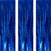 AILEXI 3 Pack Metallico Tinsel Tende Foil Frangia Shimmer Streamer Tenda Porta Decorazione Della Finestra Per Il Compleanno Forniture Festa Di Nozze 1 * 2.5M - Lase Blue
