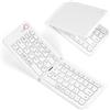Aolso Tastiera Wireless Bluetooth Pieghevole, Tastiera Wireless Leggera, Triplo Pairing, Tastieras Portatile Ricaricabile per Smartphone/Tablet/PC/iPad/iPhone, Sistema Windows, iOS, Android-Bianco