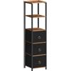 HOOBRO Armadio Auxliliar, Mobile da Bagno, Organizzatore Portaoggetti Stretto, Scaffale Mobiletto da Bagno, 3 Cassetti in Tessuto, Marrone Vintage e Nero EBF140CW01
