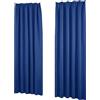 Deconovo 2 tende oscuranti antirumore con fettuccia arricciatrice termica contro il freddo, 200 x 140 cm (altezza x larghezza), blu reale